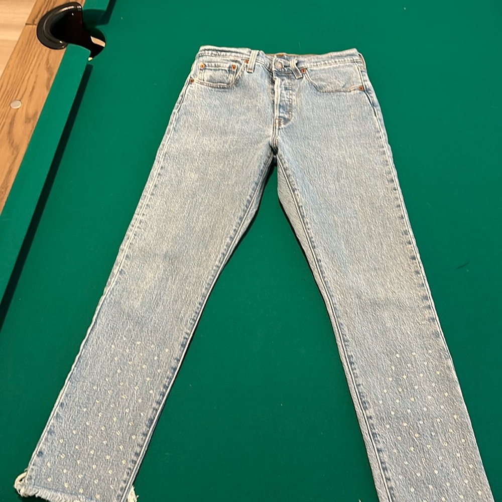 Levi’s 501 Skinny w/ rhinestones